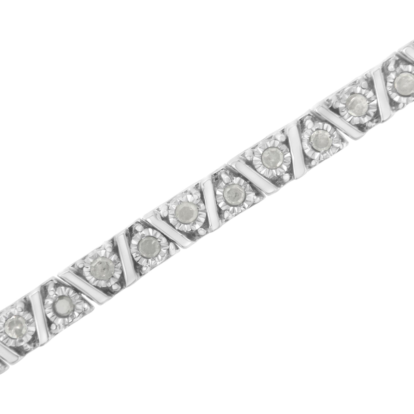 .925 Sterling Silver 1.0 cttw Miracle-Set Diamond Tennis Bracelet (I-J